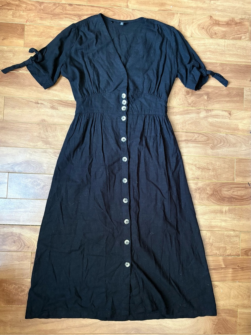 Buffalo David Bitton Black Button-Down Midi Dress